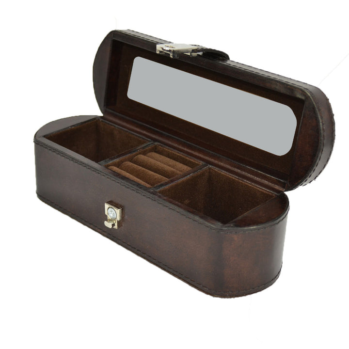 Travel Leather Jewellery Box | Dark