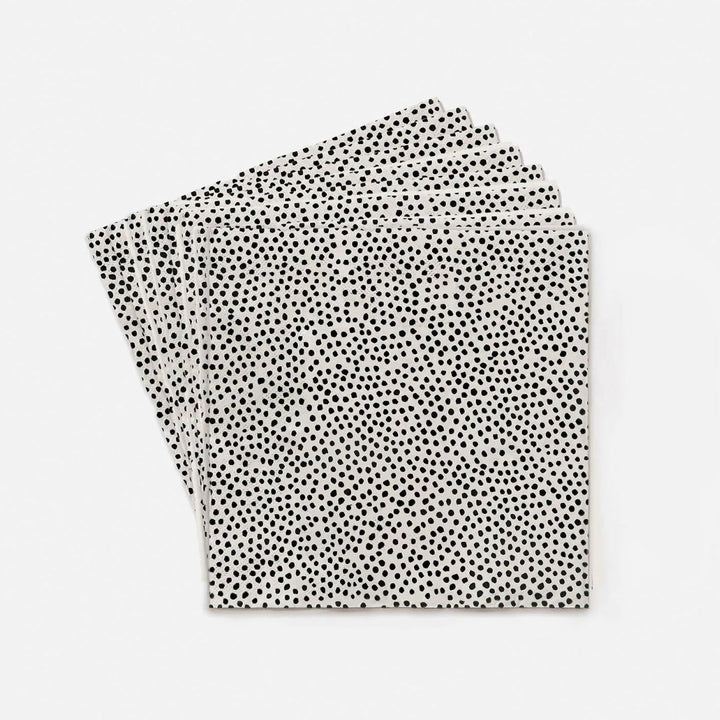 Pois White/Black Cocktail Napkins | Pack of 20 | 25x25cm