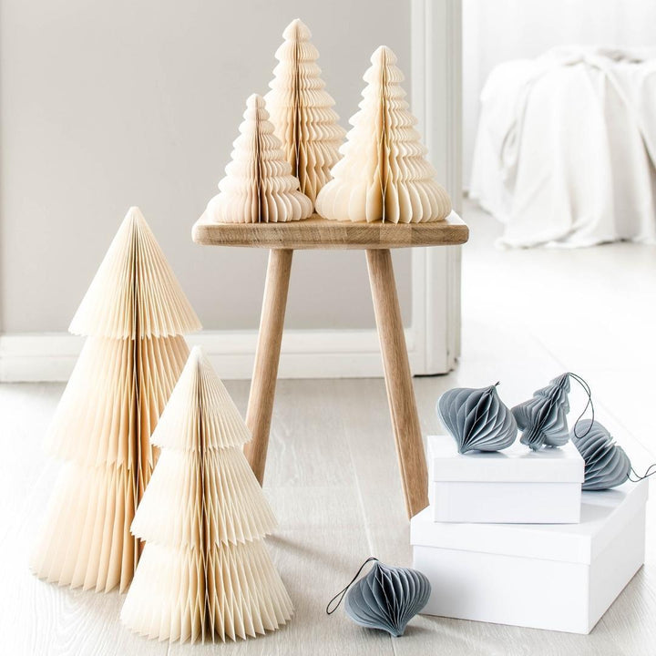 Standing Paper Tree Ornament | Offwhite | 20cm