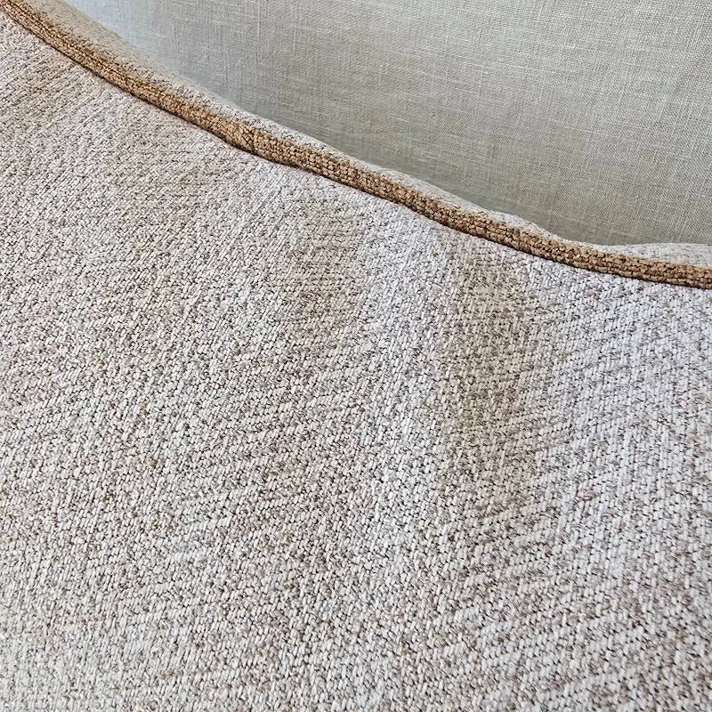 Hailey Linen Chenille Cushion Cover | Natural with Bosc Pear Piping | 40x60cm