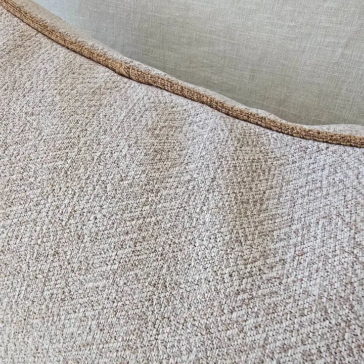 Hailey Linen Chenille Cushion Cover | Natural with Bosc Pear Piping | 40x60cm