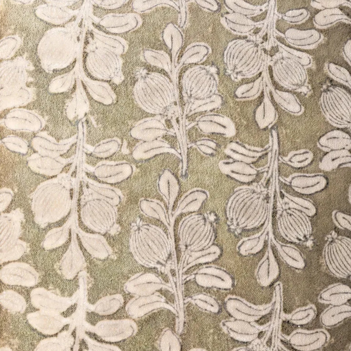 Vine Handblock Velvet Cushion Cover | 50x50cm (Insert Sold Separately)