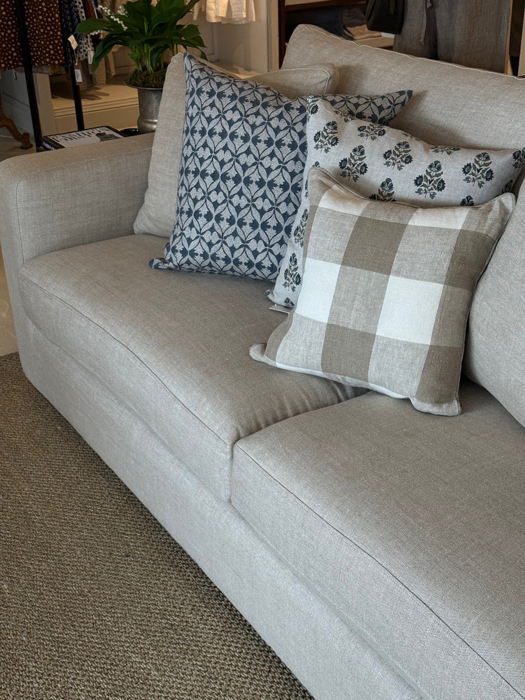 Aspen Shona Modular AS DISPLAYED | Warwick Haven Oatmeal | Luxura Seat Upgrade | 4 str 1 Arm LF &amp; Chaise RF