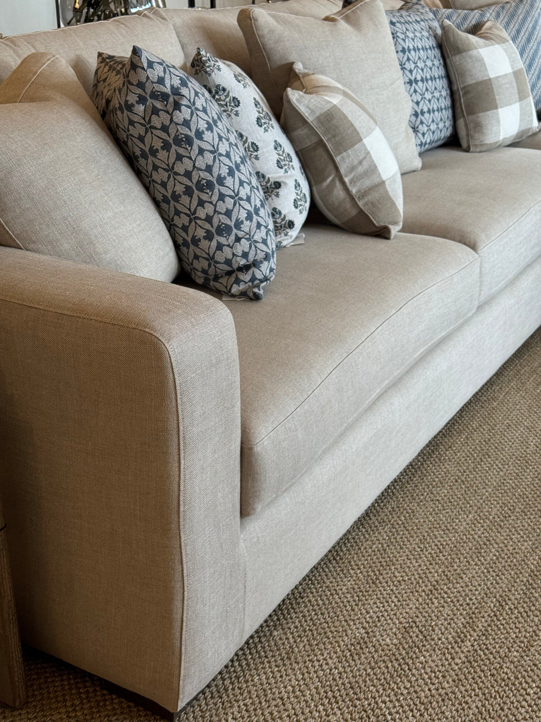 Aspen Shona Modular AS DISPLAYED | Warwick Haven Oatmeal | Luxura Seat Upgrade | 4 str 1 Arm LF &amp; Chaise RF