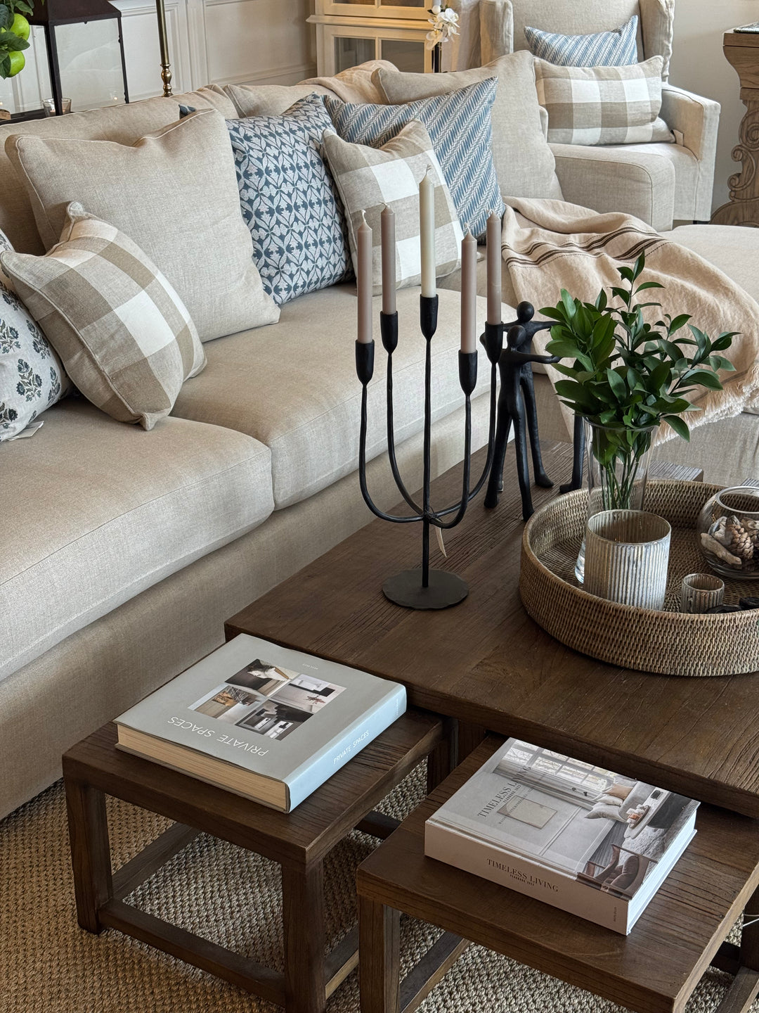Aspen Shona Modular AS DISPLAYED | Warwick Haven Oatmeal | Luxura Seat Upgrade | 4 str 1 Arm LF &amp; Chaise RF