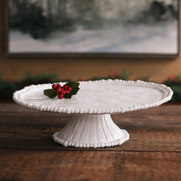 Pearl Cake Stand W35cm | Melamine | White