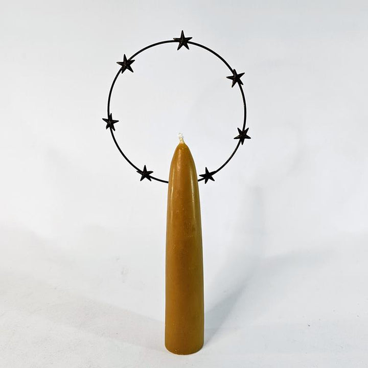 Orthodox 7 Star Halo Candle Accessory | 15cm Antique Gold