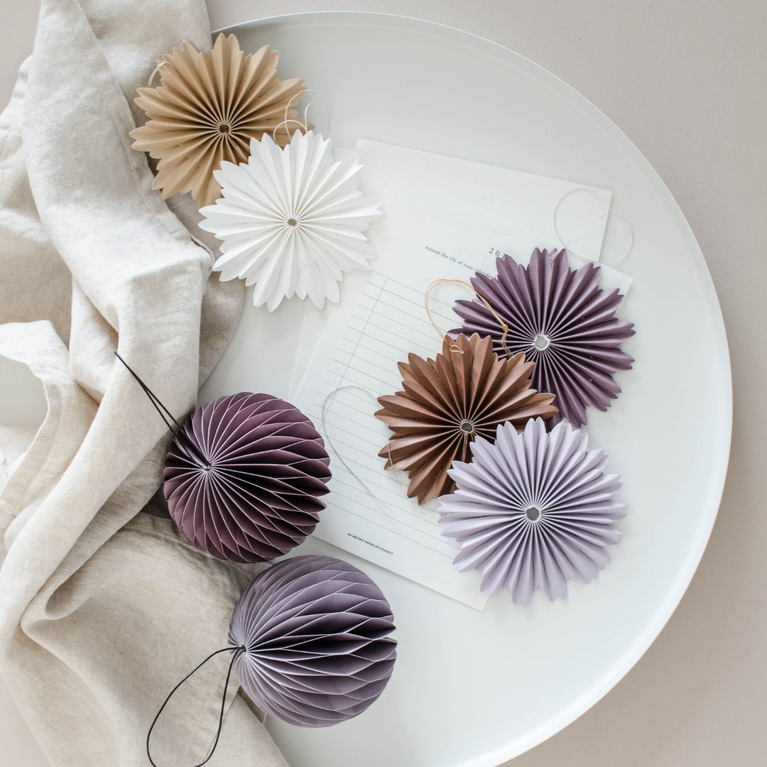 Lavender Paper Sphere Ornament | 9cm