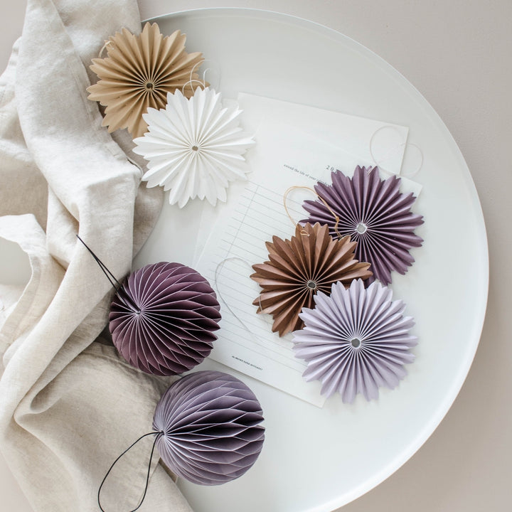 Lavender Paper Sphere Ornament | 9cm