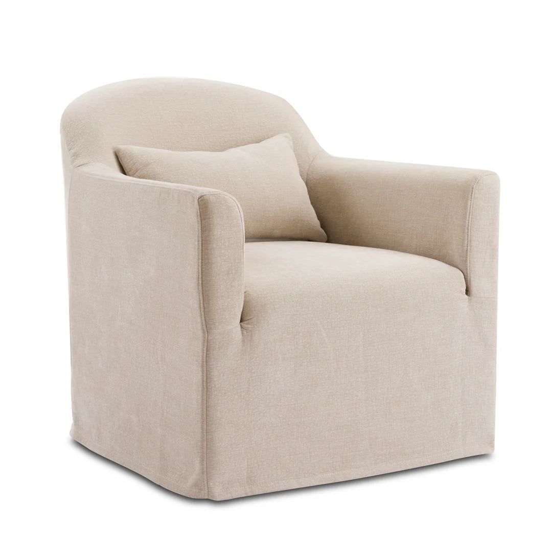 Ryan Swivel Tub Chair with Natural Poly Slip Cover (other colours available)