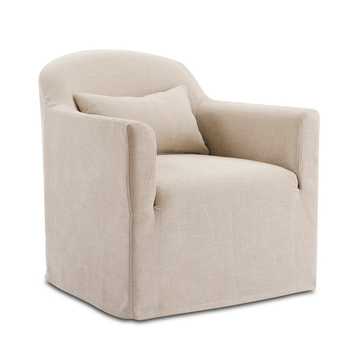 Ryan Swivel Tub Chair with Natural Poly Slip Cover (other colours available)
