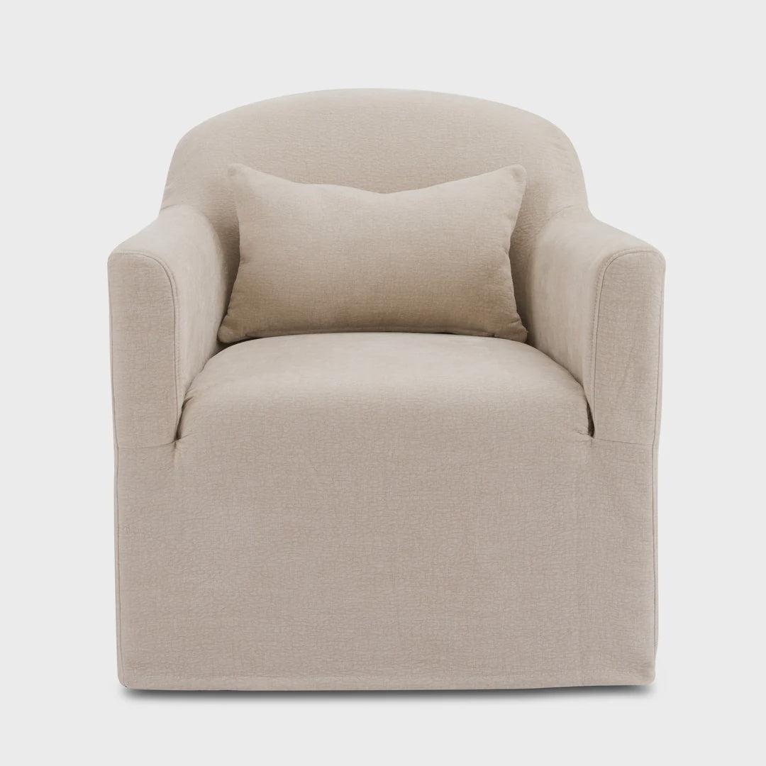 Ryan Swivel Tub Chair with Natural Poly Slip Cover (other colours available)