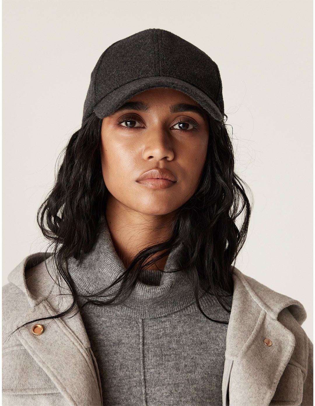 Cable | Wool Cashmere Cap | Charcoal