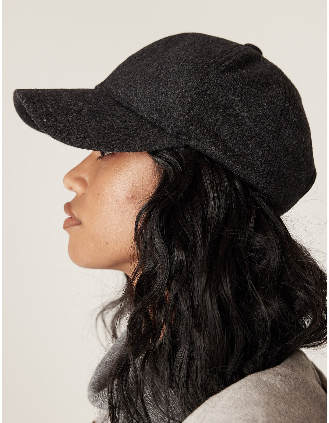 Cable | Wool Cashmere Cap | Charcoal
