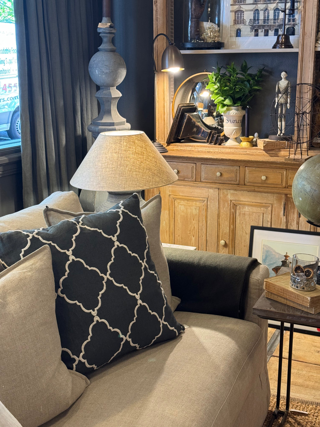 Boyac Grey Trellis CUSTOM Cushion & Insert | 55x55cm