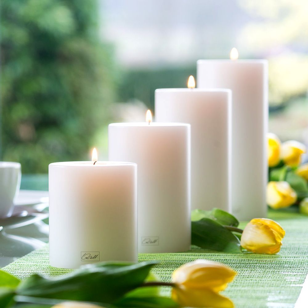 Qult Pillar Candle Holder | White 10cm Diameter | 3 Sizes Available
