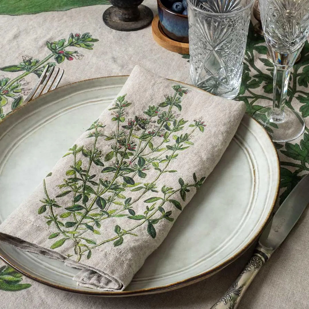Fine Herbs | Linen Napkins  | Set of 6 Mixed
