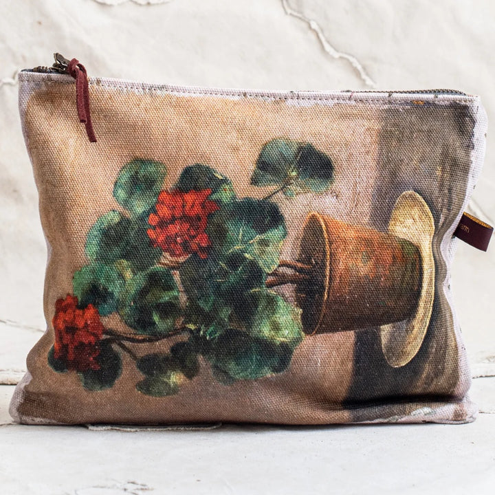 Swarm Canvas Painting Clutch Bag | Geranium