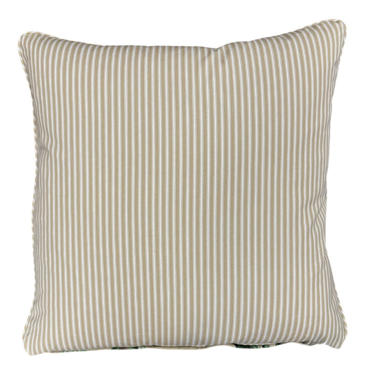 Tally Ho / Ticking Rustic Stripe Ivory Custom Cushion & Insert 55x55cm