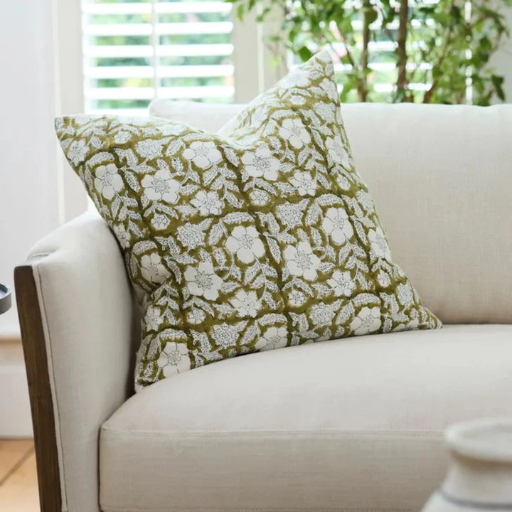 Salta Floral Cushion Cover | Chartreuse | 50x50cm