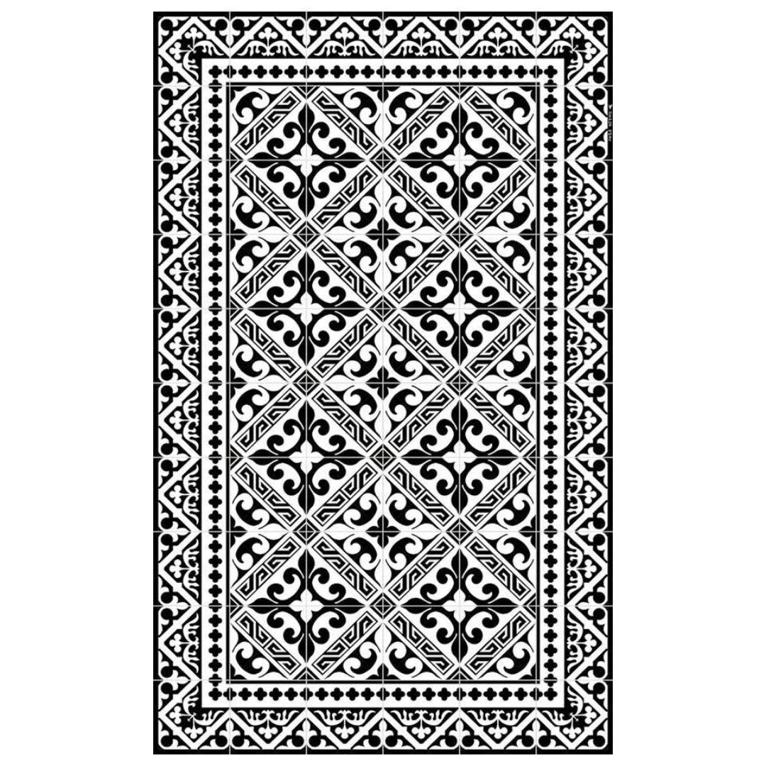 Flor De Lis Black &amp; White Vinyl Mat