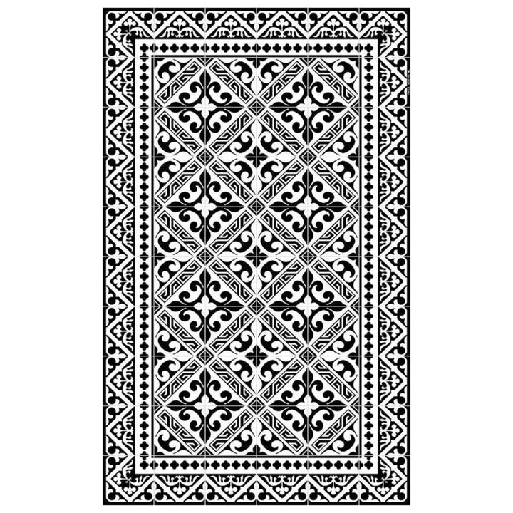 Flor De Lis Black &amp; White Vinyl Mat