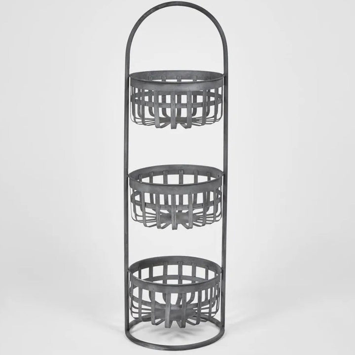 Three Tiered Round Iron Stand | H100cm