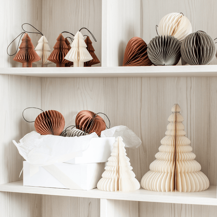 Off White Paper Tree Ornament | 10cm