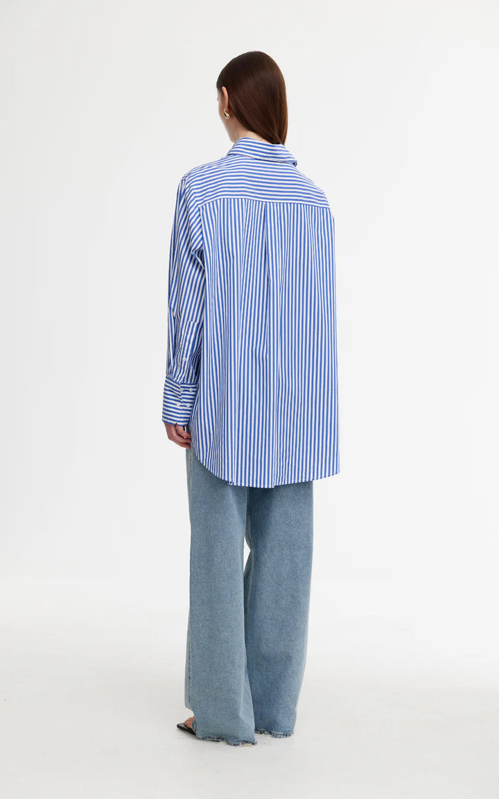Kinney | Riley Shirt | Navy/White Stripe