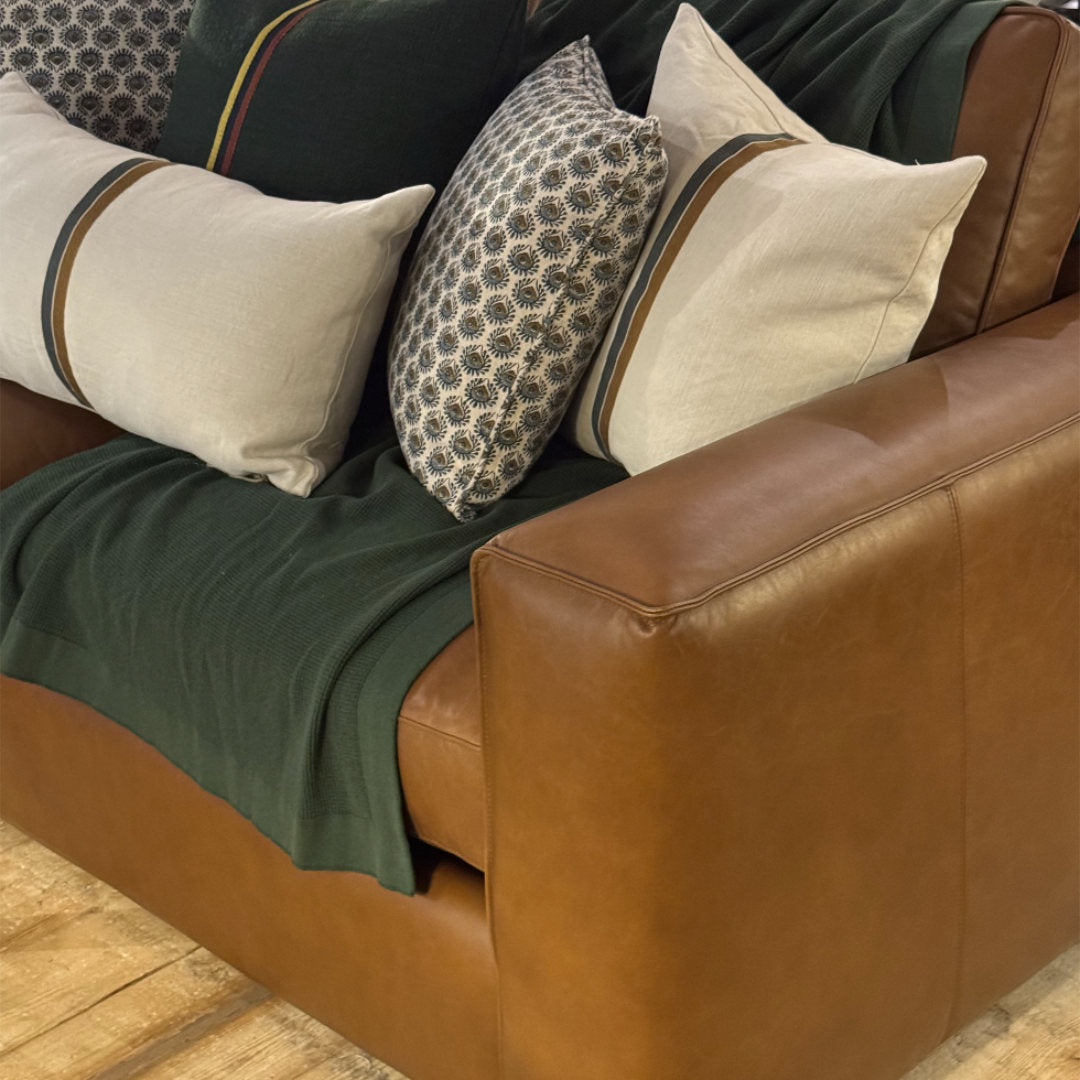 Redford 2 Seater Leather Sofa | Old Saddle Nut Brown