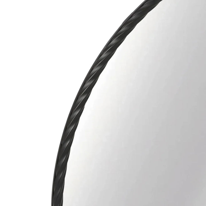 Plait Black Iron Round Mirror | 110cm