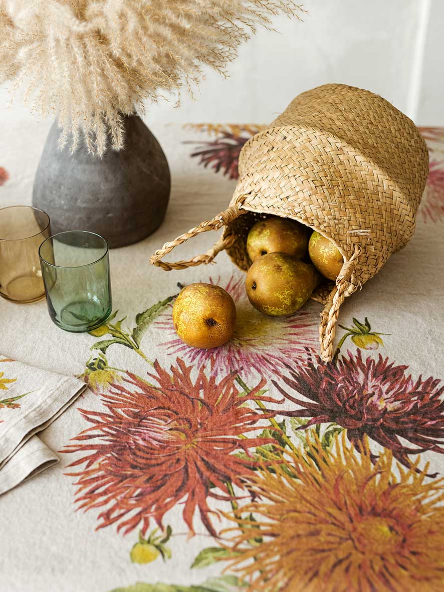 Country Flowers Linen Tablecloth | 170 x 250cm