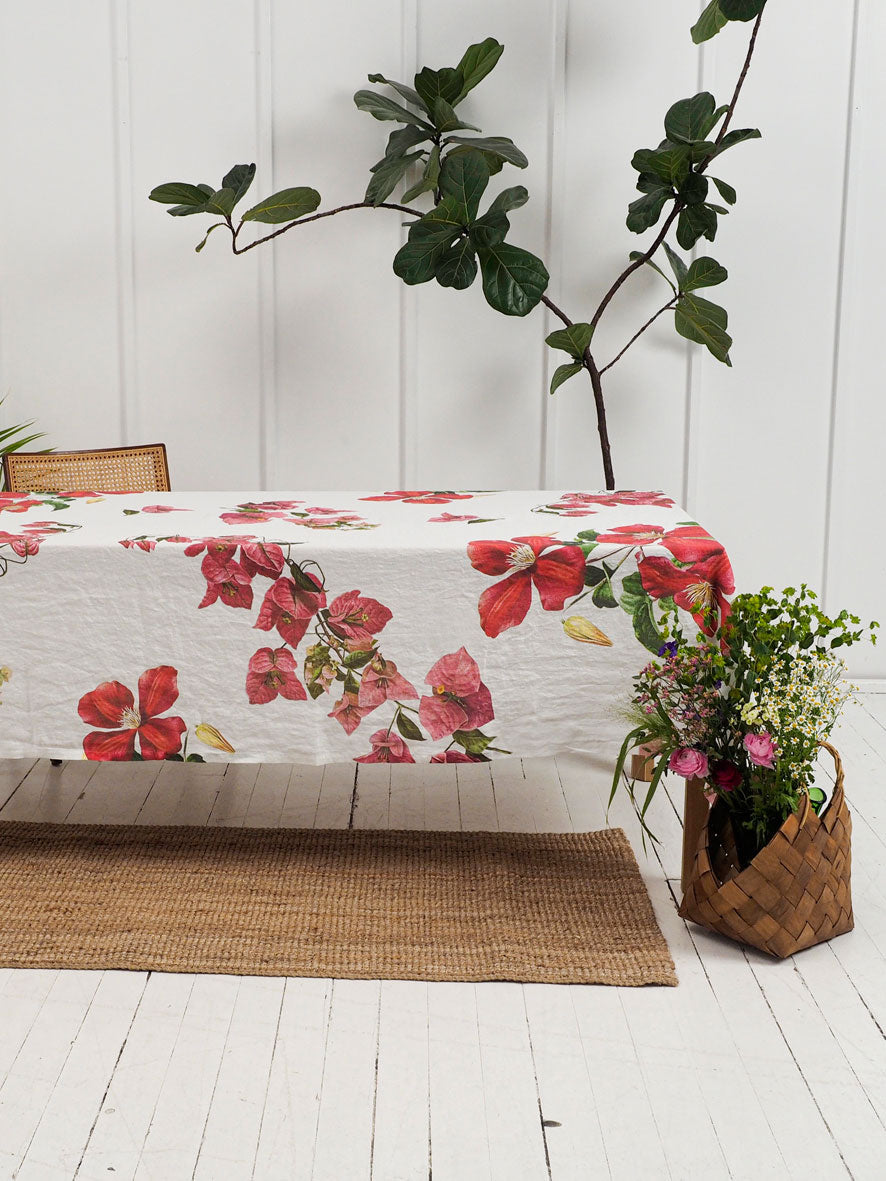Climbing Flowers | Linen Tablecloth | 170 x 250cm