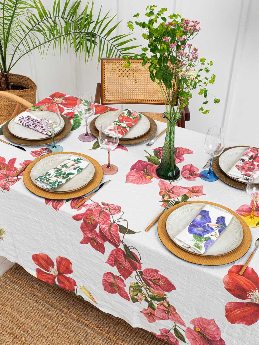 Climbing Flowers | Linen Tablecloth | 170 x 250cm