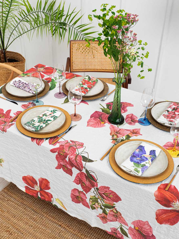 Climbing Flowers | Linen Tablecloth | 170 x 250cm