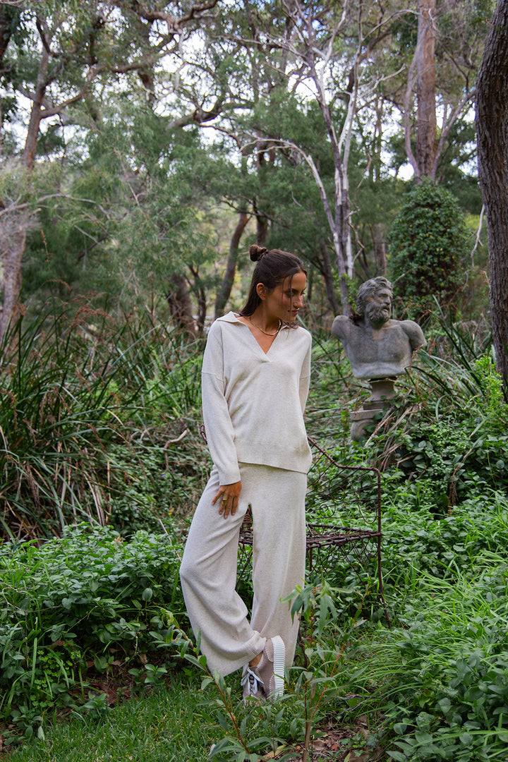 Scandi | Dalia Wool/Cashmere Pant | Light Beige
