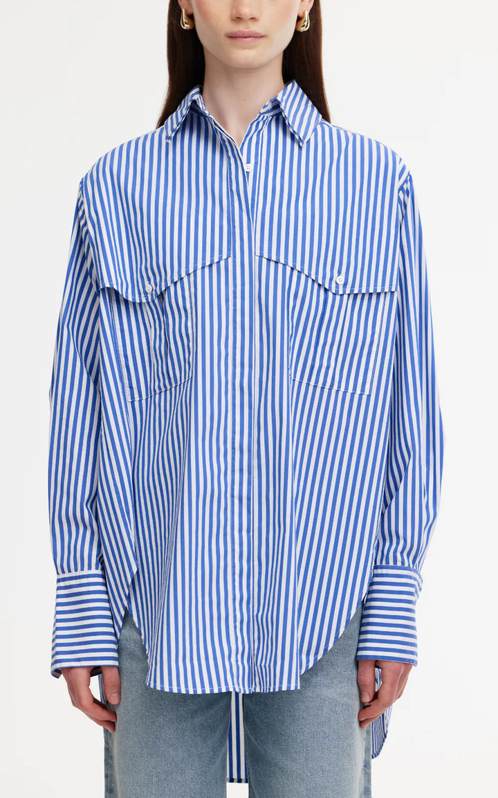 Kinney | Riley Shirt | Navy/White Stripe