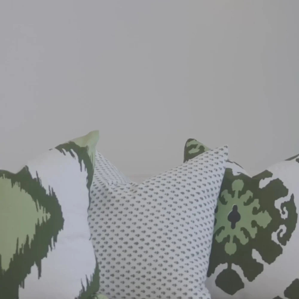 Devon Dots Green Hand Block Print Medium Cushion Cover
