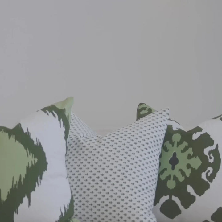 Devon Dots Green Hand Block Print Medium Cushion Cover