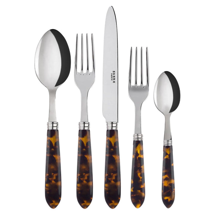 French Tortoiseshell Cutlery Set | 5 Piece Setting incl 2 Forks