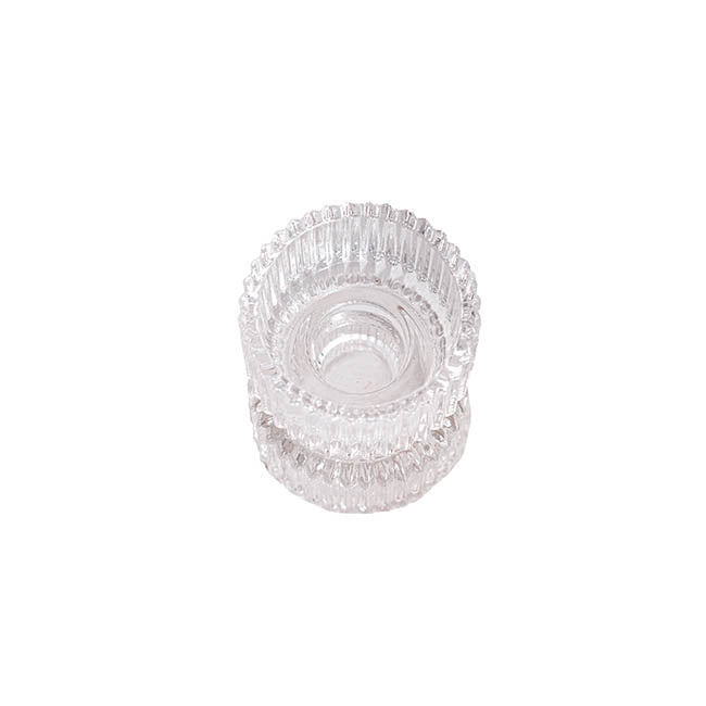 Glass Ripple 2 in 1 Candleholder | Crystal