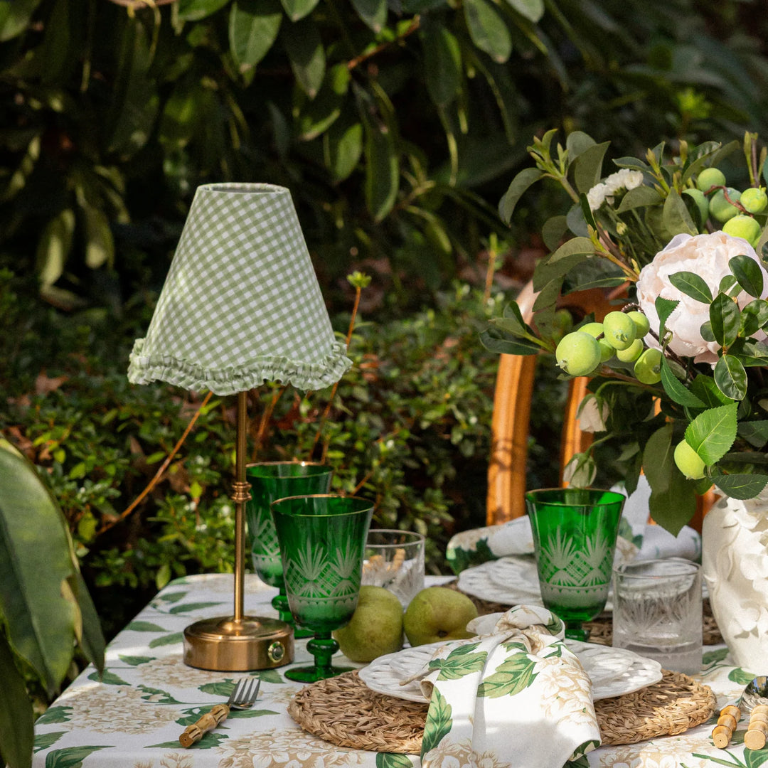 Apple Gingham Scalloped Ruflle Lamp Shade (For Rechargeable Lamp Base Only