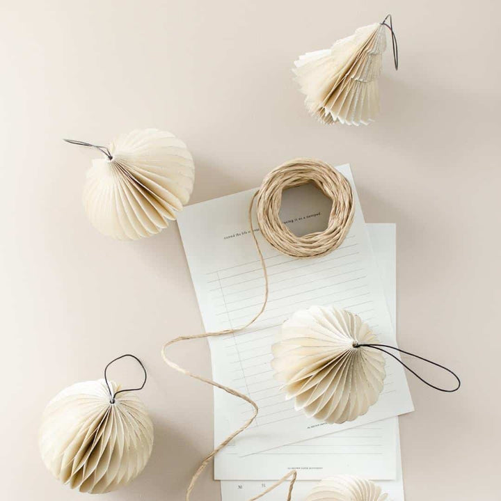 Off White Paper Tree Ornament | 10cm