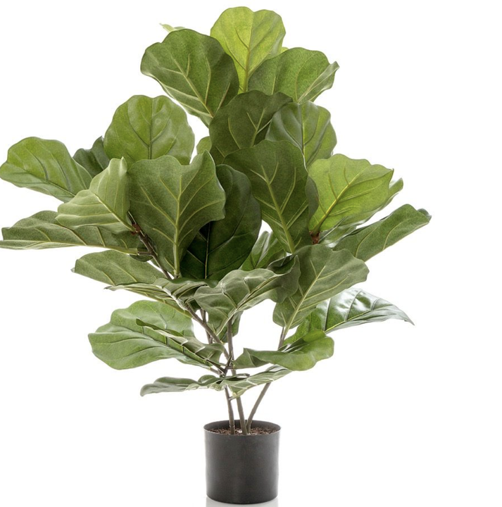 Potted Faux Fiddle Leaf Fig Tree w 36 Leaves