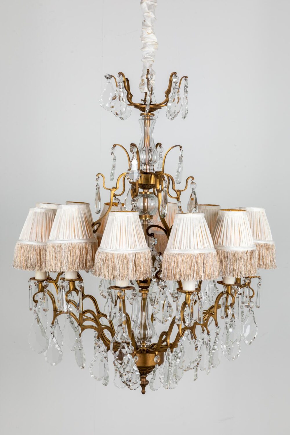 Pleated Lamp Shade with Fringe | Ivoire | 12.5 x 7 x 10cm