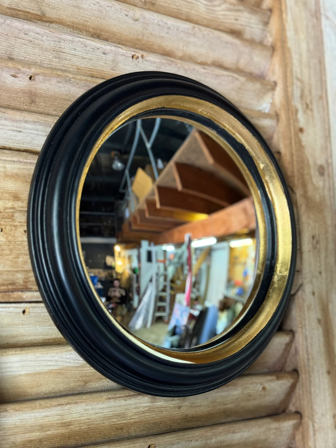 Convex Mirror | Black with Gold