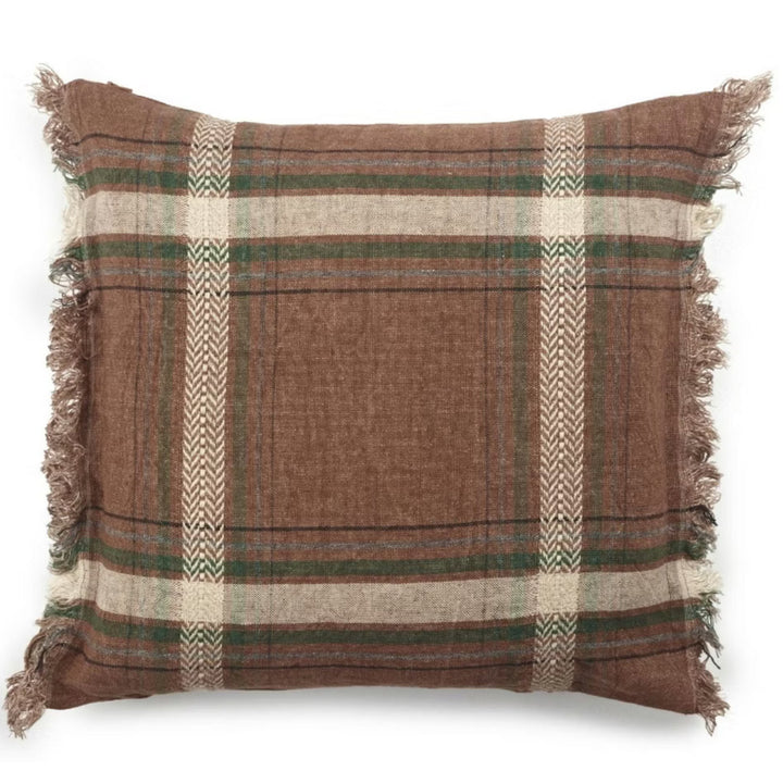Rowan Check Cushion Cover | Linen | 63x63cm