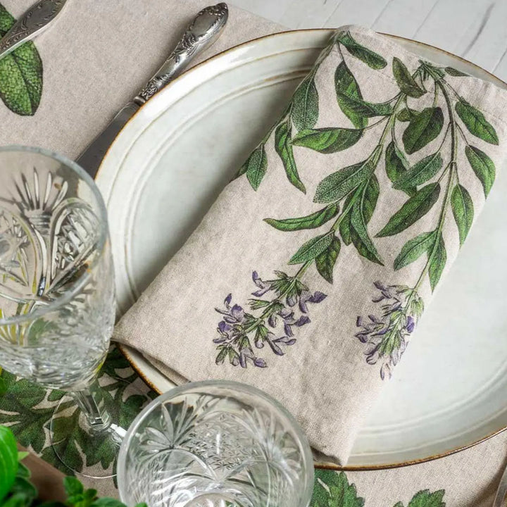 Fine Herbs | Linen Napkins  | Set of 6 Mixed