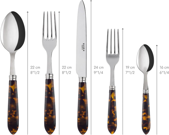 French Tortoiseshell Cutlery Set | 5 Piece Setting incl 2 Forks