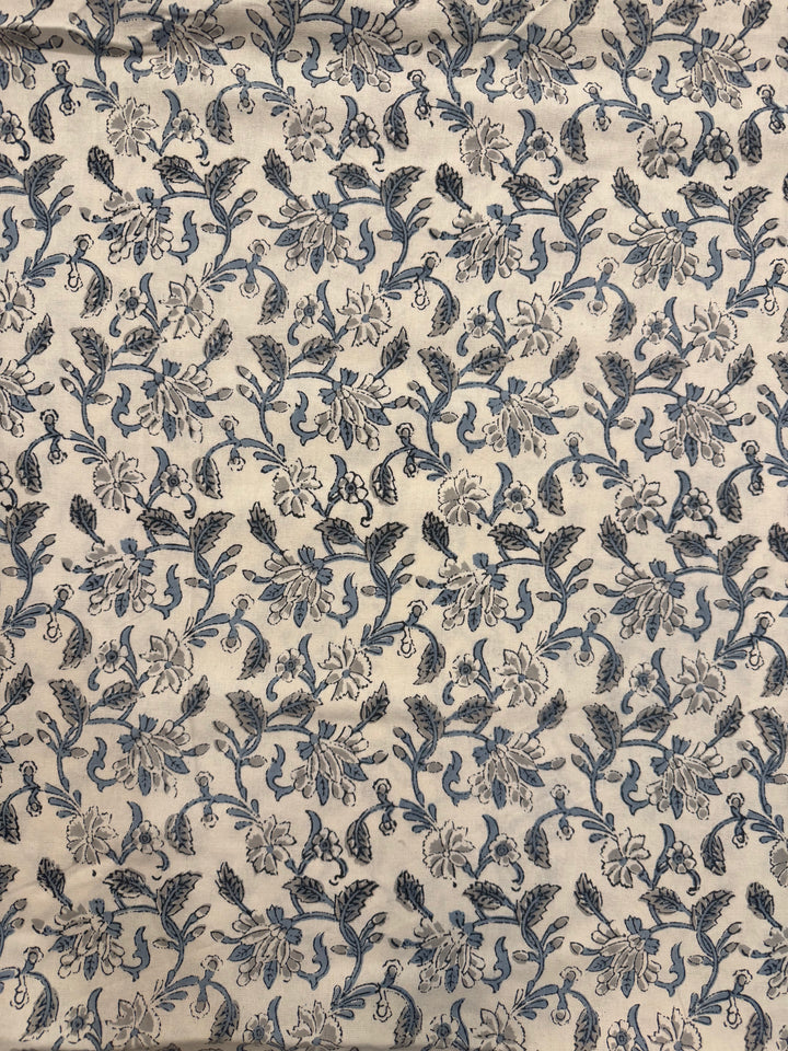 Large Jaipur Cotton Tablecloth 4.5mx2.30m & 16 Napkin Set | Blue/White/Pale Grey